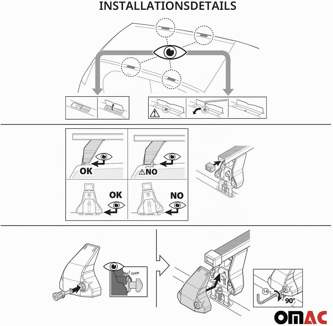 OMAC Dachträger für VW T5 T6 T6.1 Transporter Caravelle Multivan Stahl | DIN 75302:2019 &amp; ISO/PAS 11
