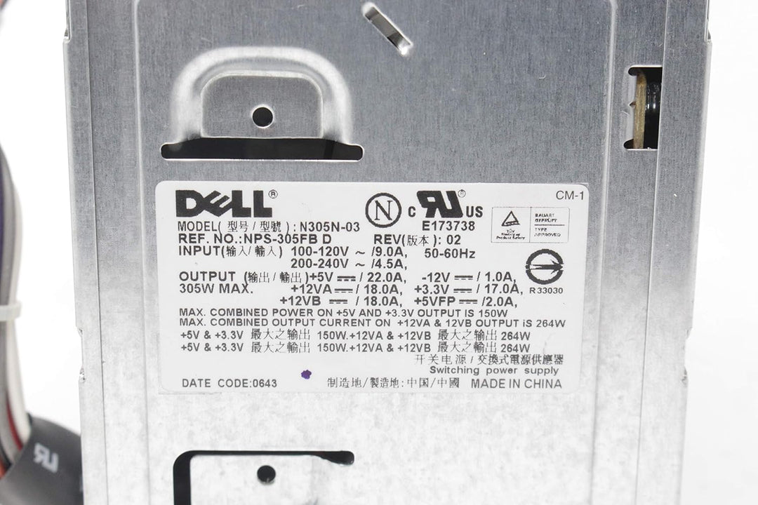 Dell Ersatzteil 305W Power Supply, PFC, LiteOn, Smith, NH493