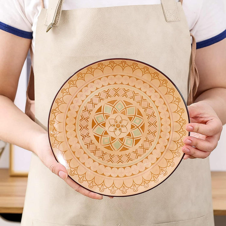 vancasso Kuchenteller Porzellan, 4 teilig Tulip Desserteller für Frühstück, Serie Mandala 4tlg Salat