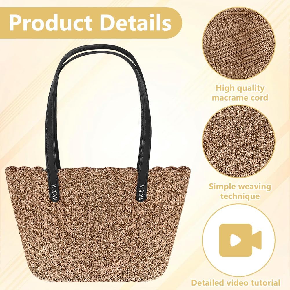 WEBEEDY Häkelbeutel Set Für Erwachsene Anfänger Häkel Taschen Set Mit Video Tutorials Lederbasis Und