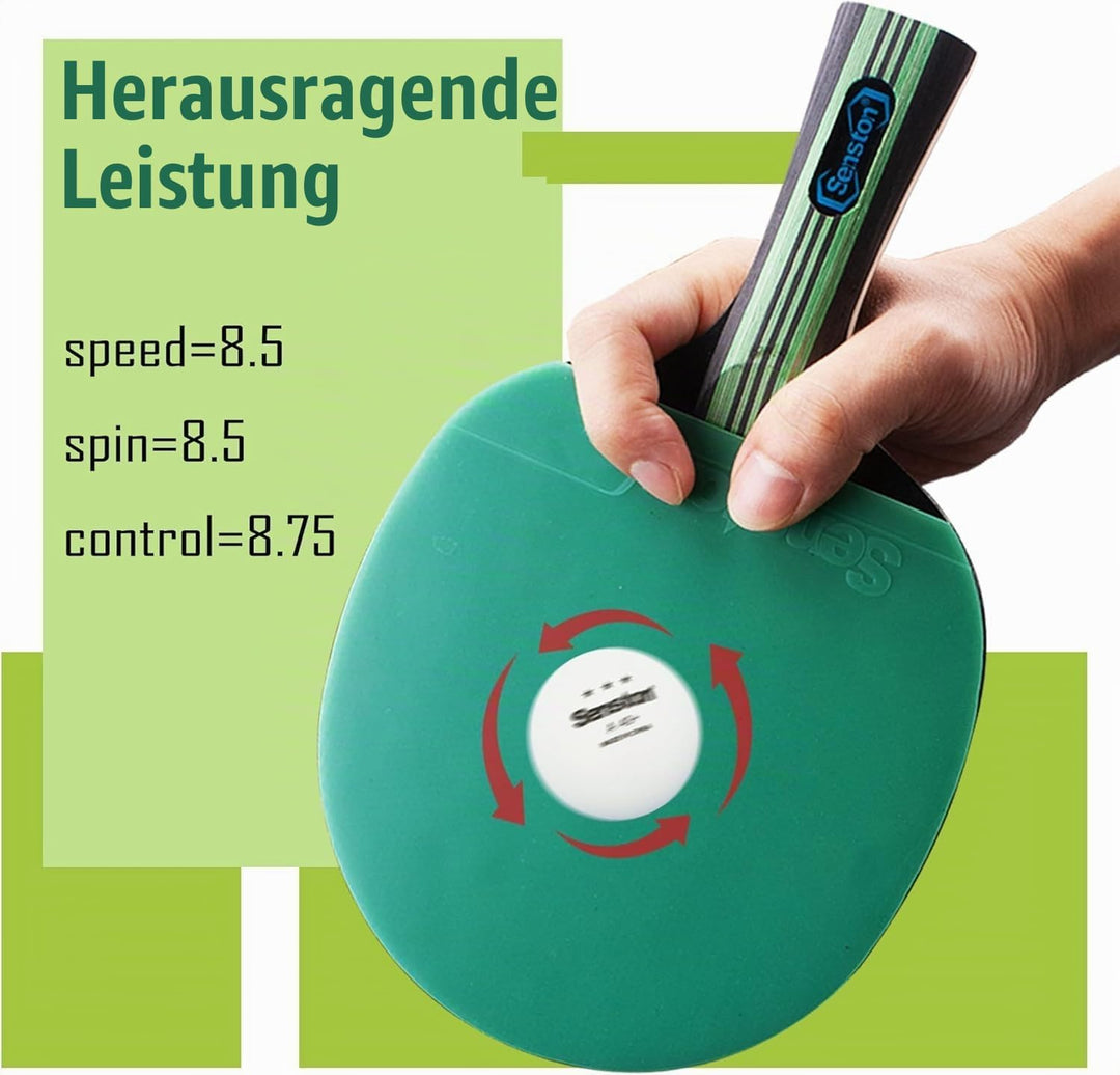 Senston Tischtennisschläger Set, 2 Tischtennisschlager, 3 Tischtennis Bälle und 1 Tasche Ideal für S