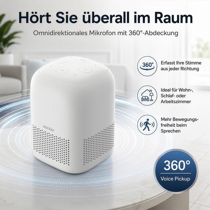 auvisio Smarthome Lautsprecher: KI-Sprachassistent mit ChatGPT,360° Sprachausgabe, Smarthome-Steueru