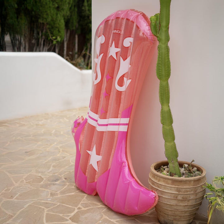 Flamingueo Luftmatratze Pool, Cowboy-Design, Extra Grösse, Doppelventil, PVC-Beständig, 151 x 182 x