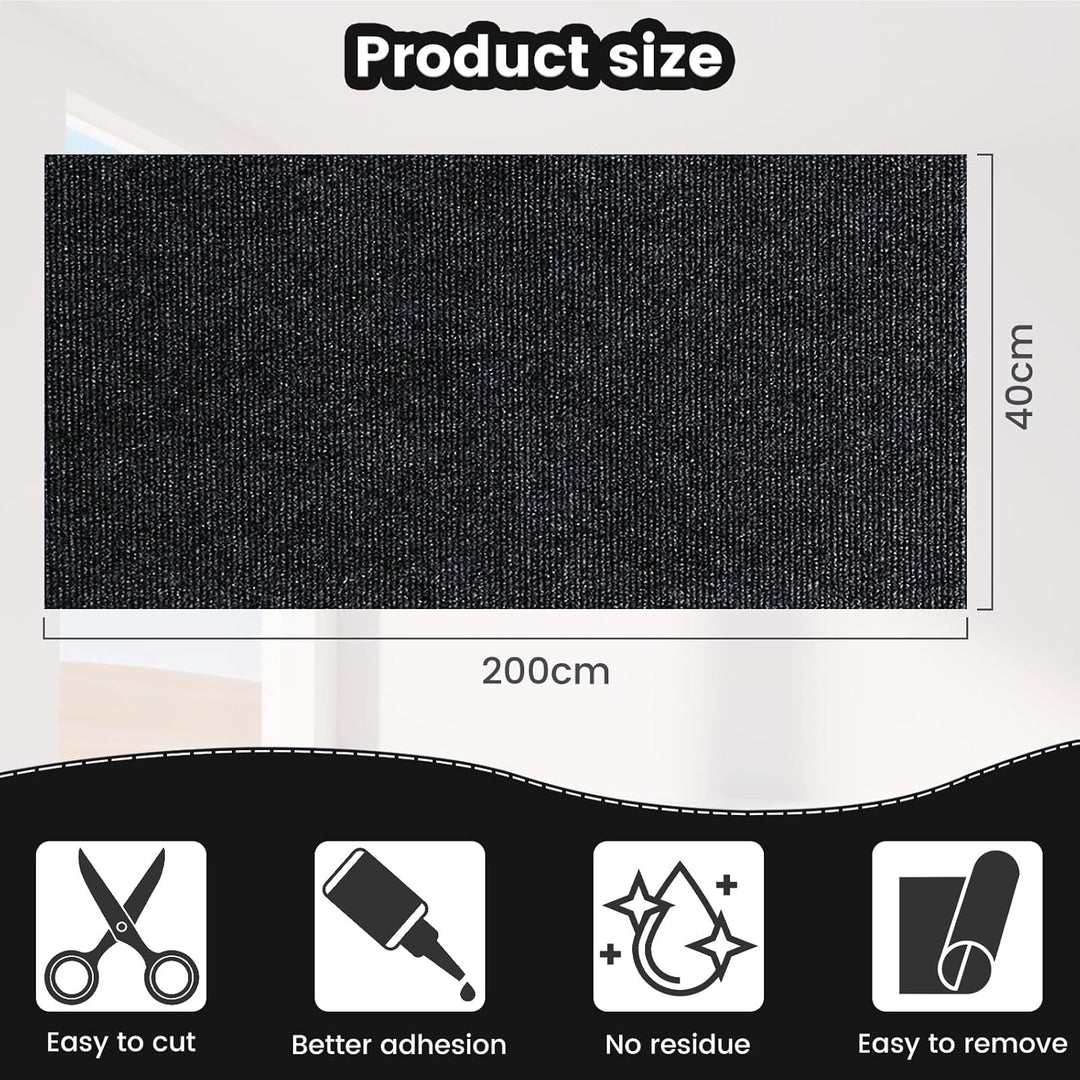 200cmX40cm Selbstklebend Kratzmatte für Katzen, Kratzschutz Sofa, DIY Kratzbretter, Kratzwand für Mö