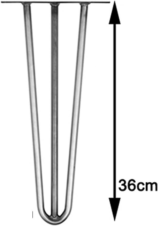 Melko 4 Stück Hairpin Legs Haarnadel Tischbeine aus 12 mm Stahl Tischfuss inkl. Bodenschoner, Höhe 3