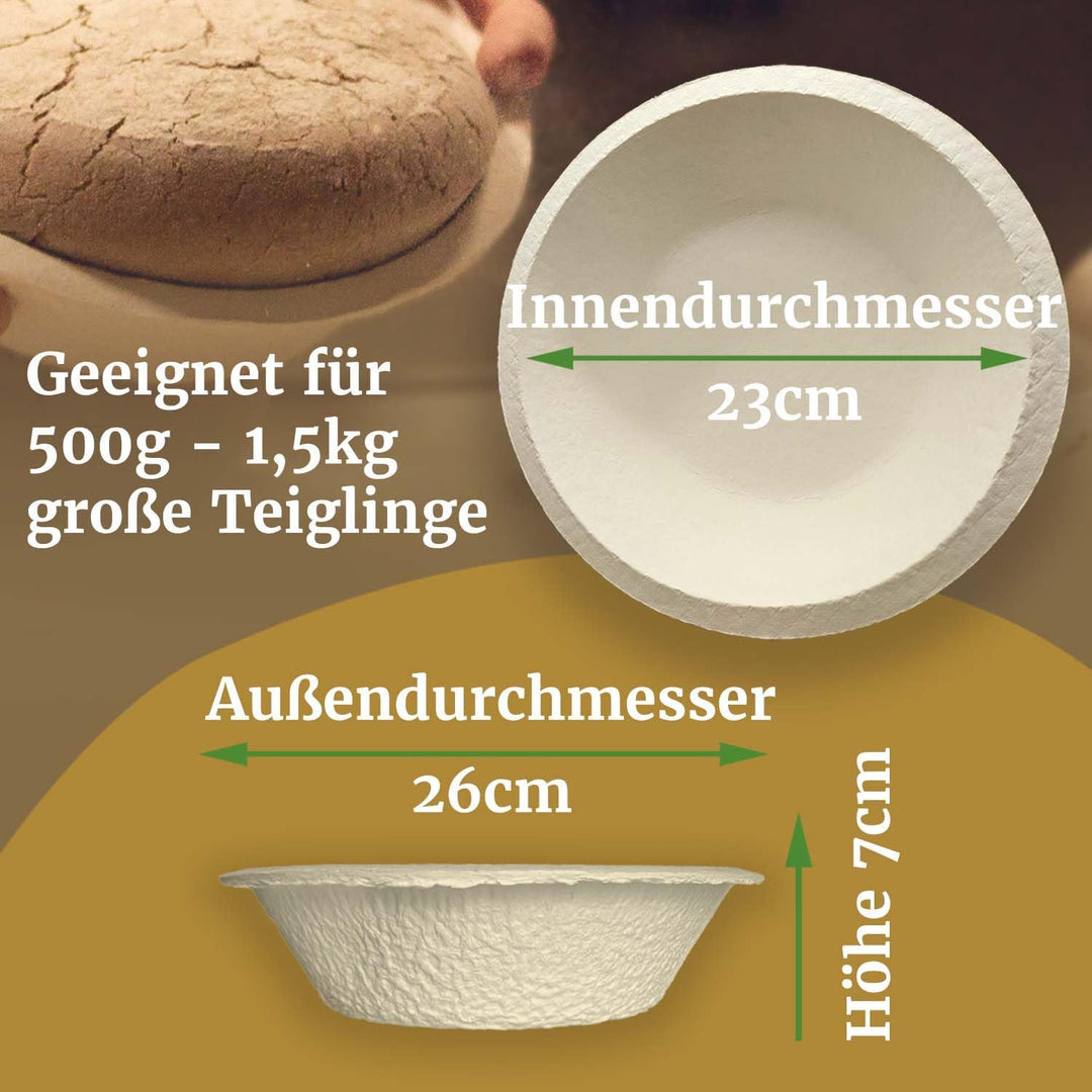 Bäckerei Spiegelhauer Gärkörbchen Set - 3er Set I Form Rund Gross 1kg + Rund Klein 500g + Oval 1kg I