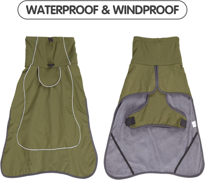 HEYWEAN Hundejacke Wasserdichter Hundemantel Reflektierende Jacke für kaltes Wetter mit weichem Flee