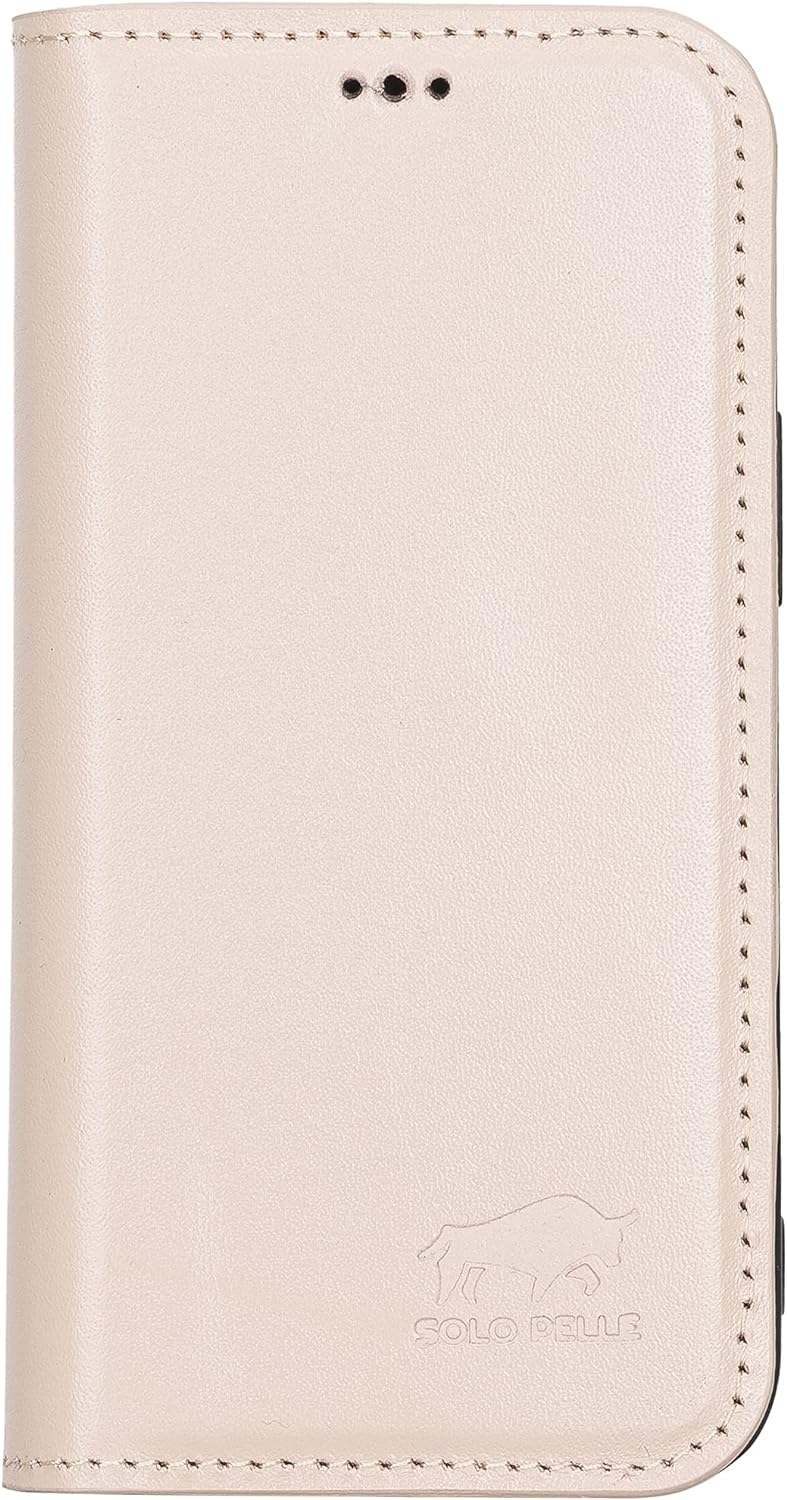 Solo Pelle aufklappbare Lederhülle kompatibel für iPhone 13 Mini in 5.4 Zoll inkl. 1 Kartenfach für