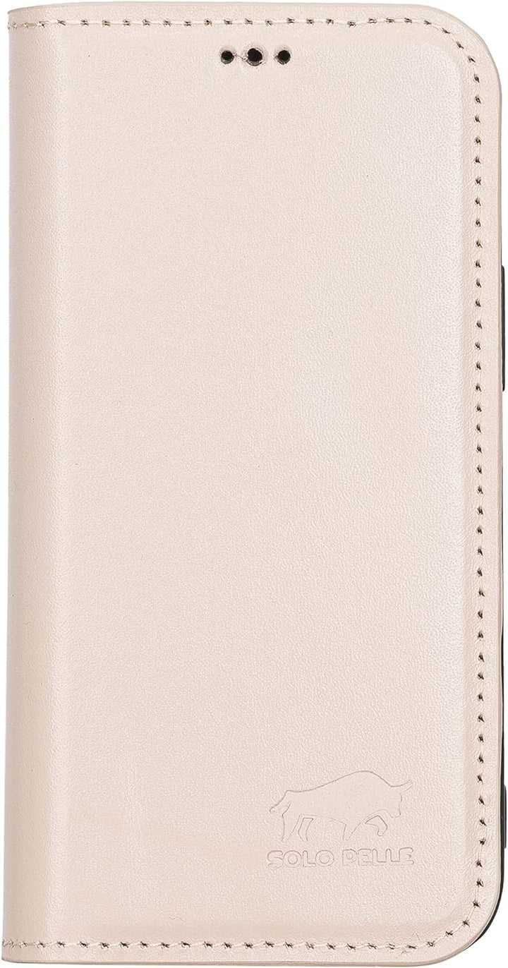 Solo Pelle aufklappbare Lederhülle kompatibel für iPhone 13 Mini in 5.4 Zoll inkl. 1 Kartenfach für