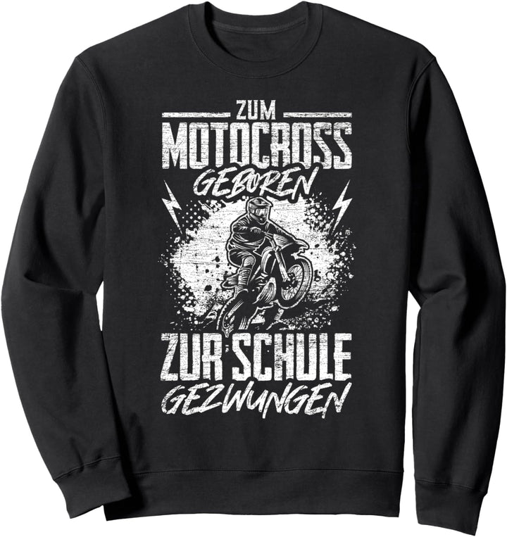 Zum Motocross Geboren Zur Schule Gezwungen Motorcross Kinder Sweatshirt
