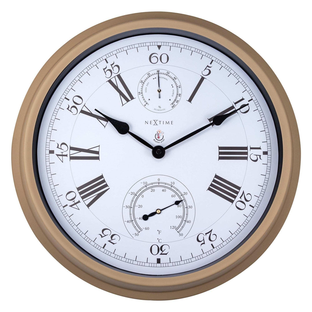 NeXtime 4305BR Wanduhr, Metall, Braun, 40.5cm