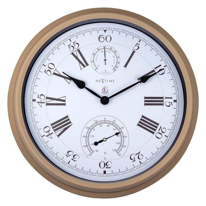 NeXtime 4305BR Wanduhr, Metall, Braun, 40.5cm