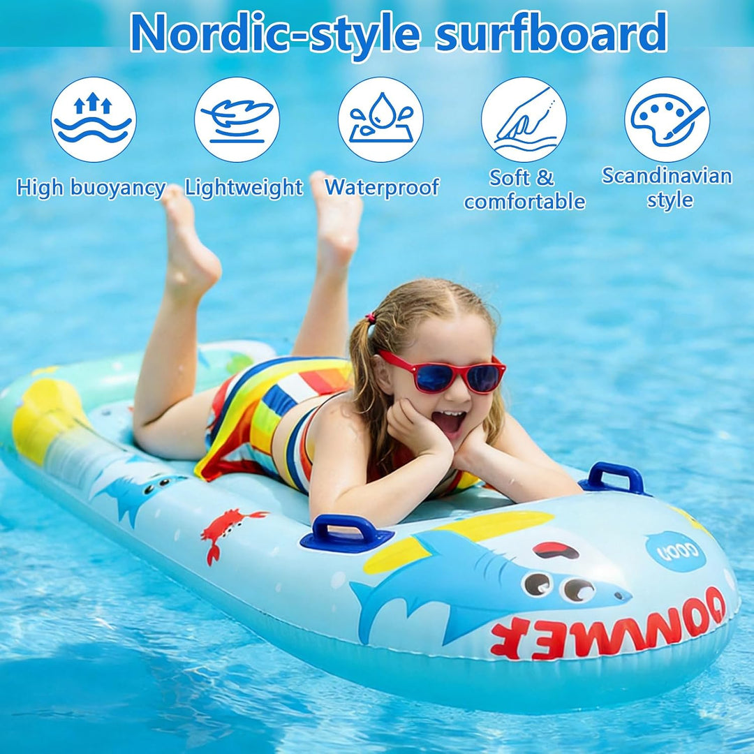 CIYIN Schwimmbrett Bodyboard Aufblasbar, Surfbrett Bodyboard mit Griffen, Schwimmhilfe Aufblasbar Ki