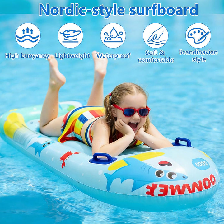 CIYIN Schwimmbrett Bodyboard Aufblasbar, Surfbrett Bodyboard mit Griffen, Schwimmhilfe Aufblasbar Ki