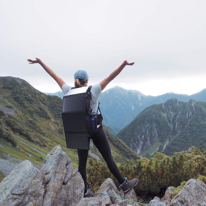 Powkey Solarpanel Faltbar-Solarmodul für Tragbare Powerstation R100 mit handyladung - 40W Solarladeg