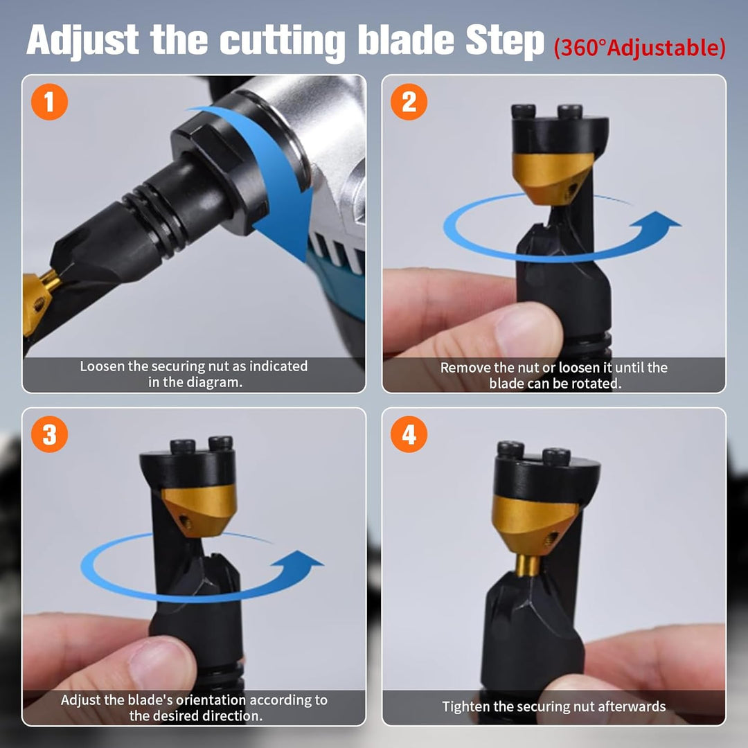 Blechknabber Kompatibel mit DeWalt 20V – Kabellose Blechnibbler mit 360° Drehbarem Knabberkopf und E