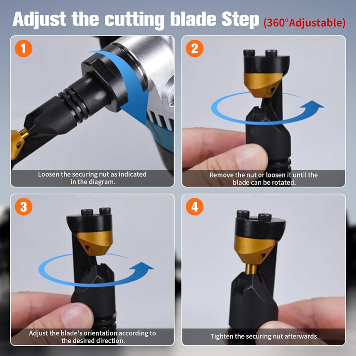 Blechknabber Kompatibel mit DeWalt 20V – Kabellose Blechnibbler mit 360° Drehbarem Knabberkopf und E