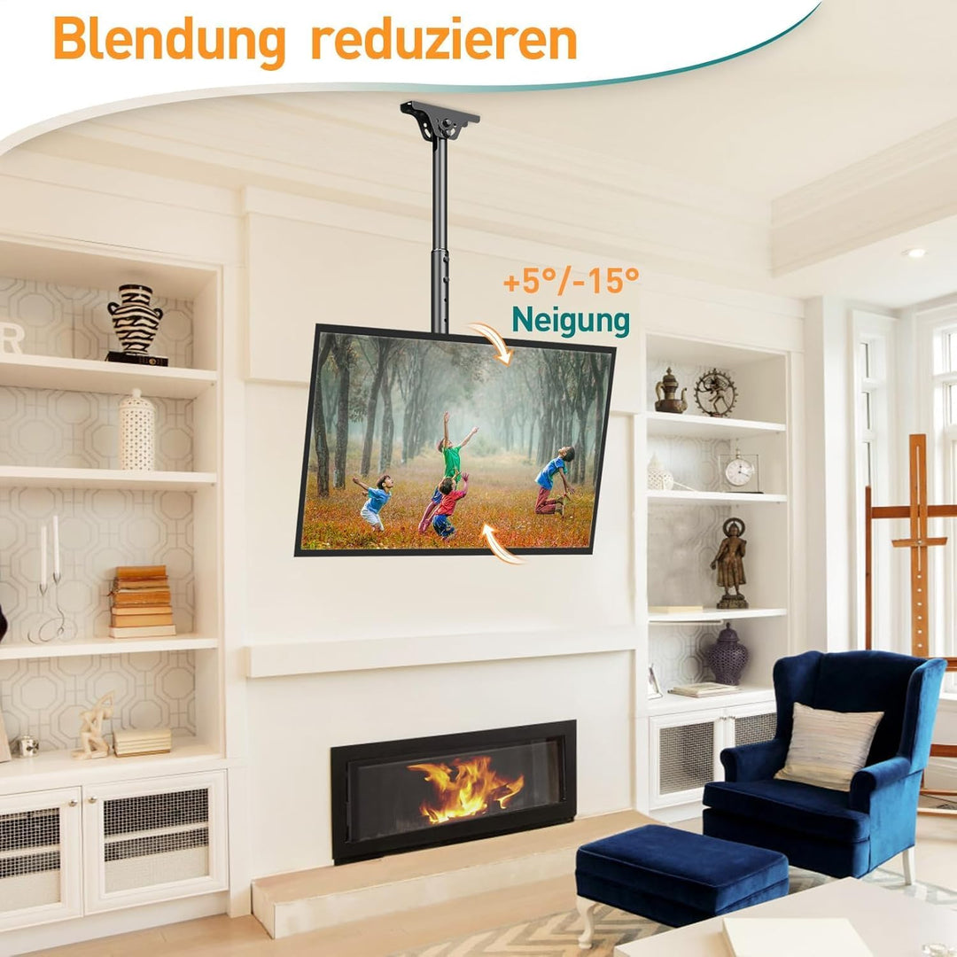 ELIVED TV Deckenhalterung für die meisten 24-65 Zoll Flach &amp; Curved Fernseher bis zu 45KG, max. VESA