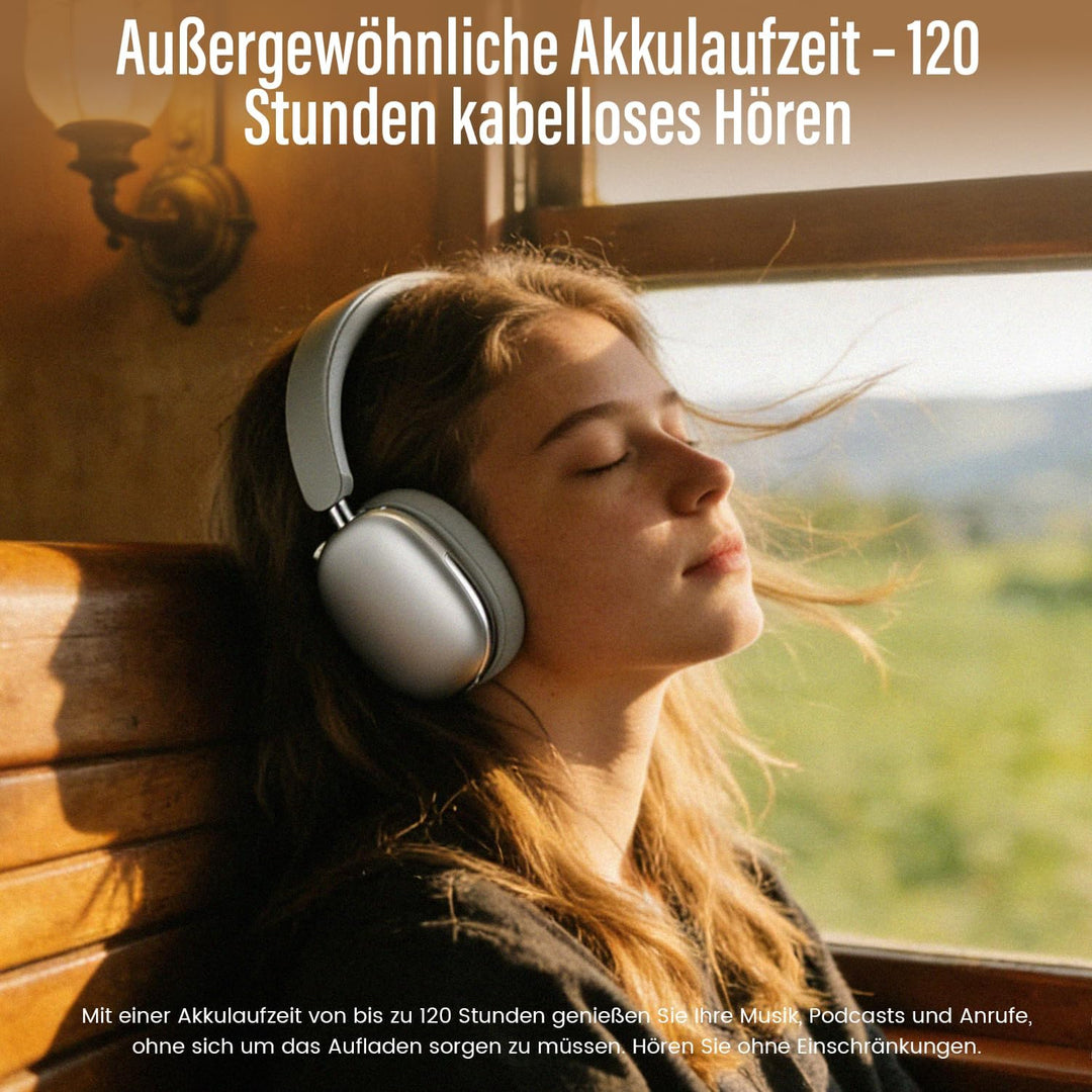 Freepods Over-Ear-Bluetooth-Kopfhörer mit Mikrofon, 120 Stunden Spielzeit, aktive Geräuschunterdrück