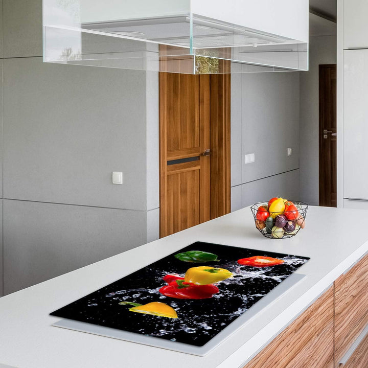 TMK | Herdabdeckplatte 90x52 cm Glas Ceranfeldabdeckung Induktion Herdschutz Spritzschutz Glasplatte