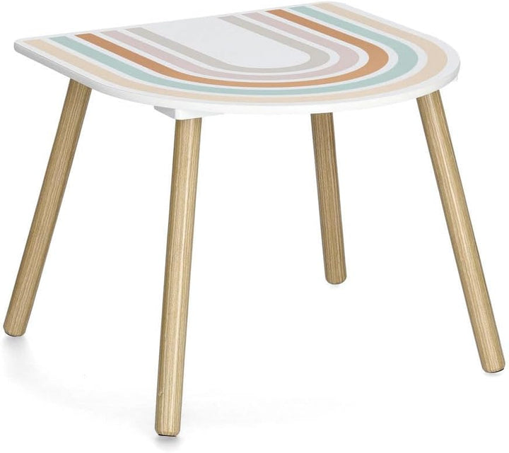 Zeller 13536 Kinder-Sitzgarnitur Rainbow, 3-TLG., MDF/Kiefer, Tisch: ca. 55 x 55 x 45 cm, Stuhl: ca.