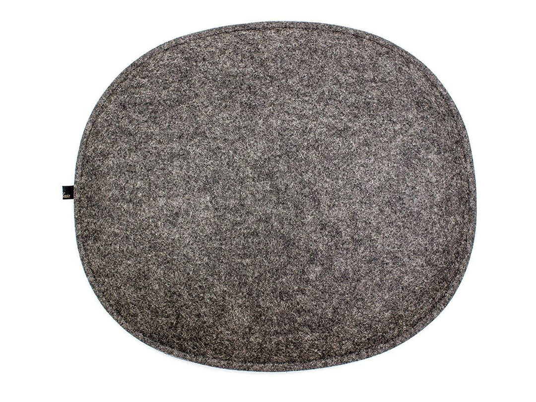 Luxflair Ovale Filz Sitzkissen 4er Set mit Füllung dunkelgrau/Graumeliert, ca. 35,5x31cm, waschbar b
