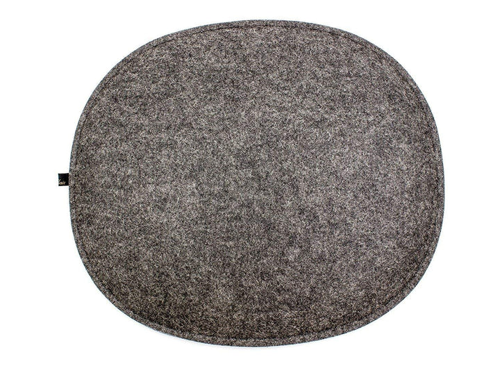 Luxflair Ovale Filz Sitzkissen 4er Set mit Füllung dunkelgrau/Graumeliert, ca. 35,5x31cm, waschbar b