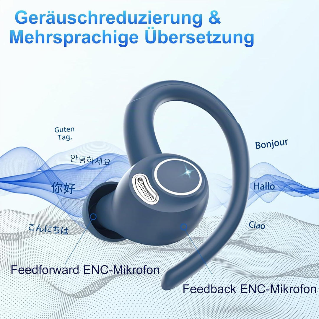 AI Kopfhörer Übersetzer, 3-in-1 Sprachübersetzer Ohrhörer 164 Sprachen mit App, 7 Übersetzungsmodi E