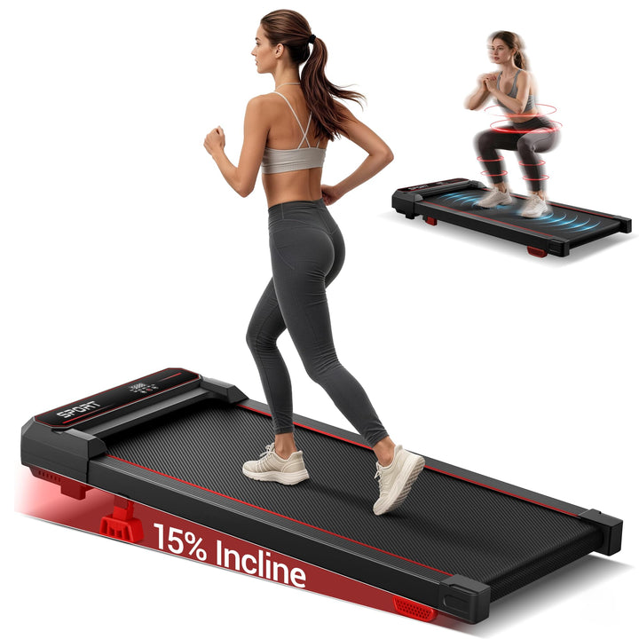LONTEK 3.0HP Vibration Plate Walking Pad mit Steigung 15% orange, orange