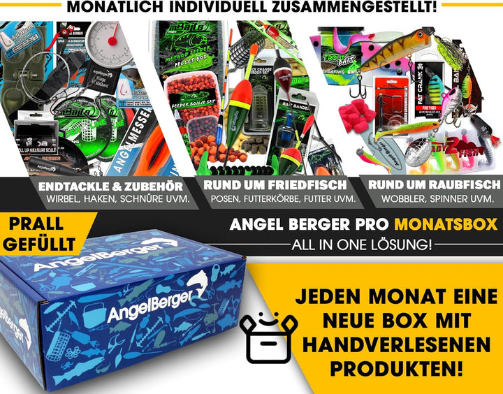 Angel Berger Pro Monatsbox Angelbox gefüllt mit Angelzubehör Promo Box Fishing Tackle Geschenk Angel
