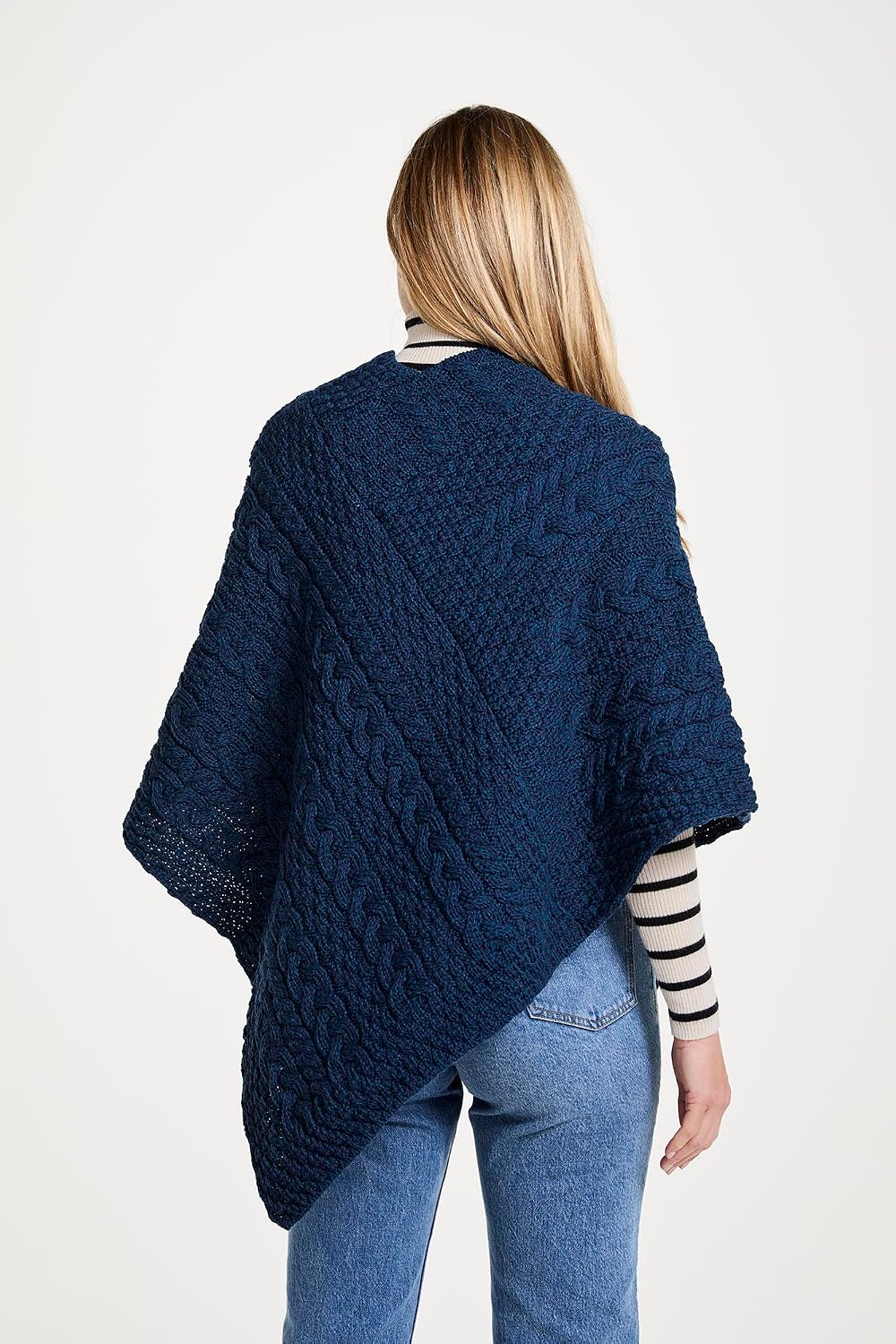 Aran Woollen Mills Damen Pullover Einheitsgrösse Blau, Einheitsgr&amp;