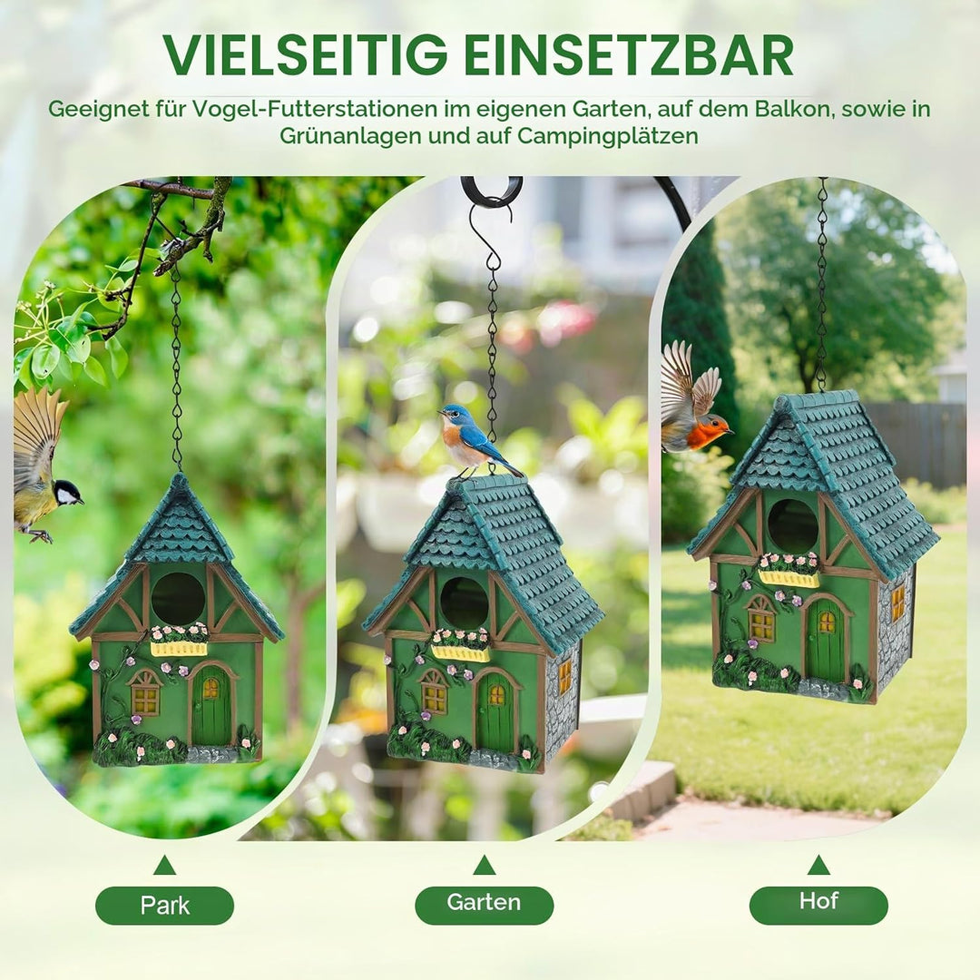 Vogelhaus für Garten Nistkasten für Vögel für draussen wetterfest, Stabiler Vogelkasten mit Reinigun