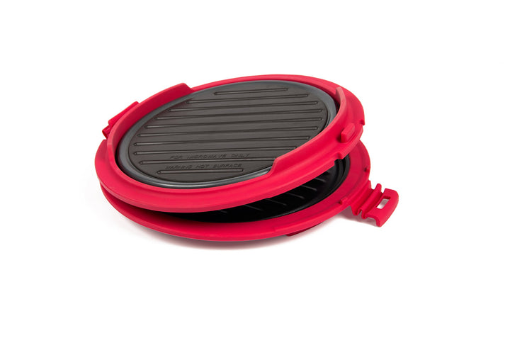 b. Bad 70120 Grill Mikrowelle rund schwarz/rot