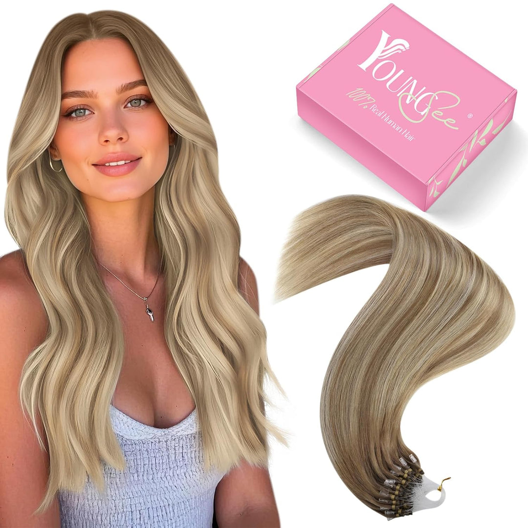 YoungSee Microring Extensions Ombre 60 cm Microring Extensions Echthaar 1g Ombre Micro Loop Extensio