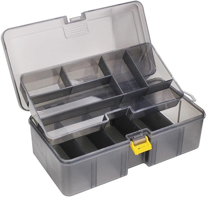 Köderausrüstungsbox, doppellagiges Angelzubehör, verstellbare Kunstköderhaken-Box zum Angeln, 21,5 x