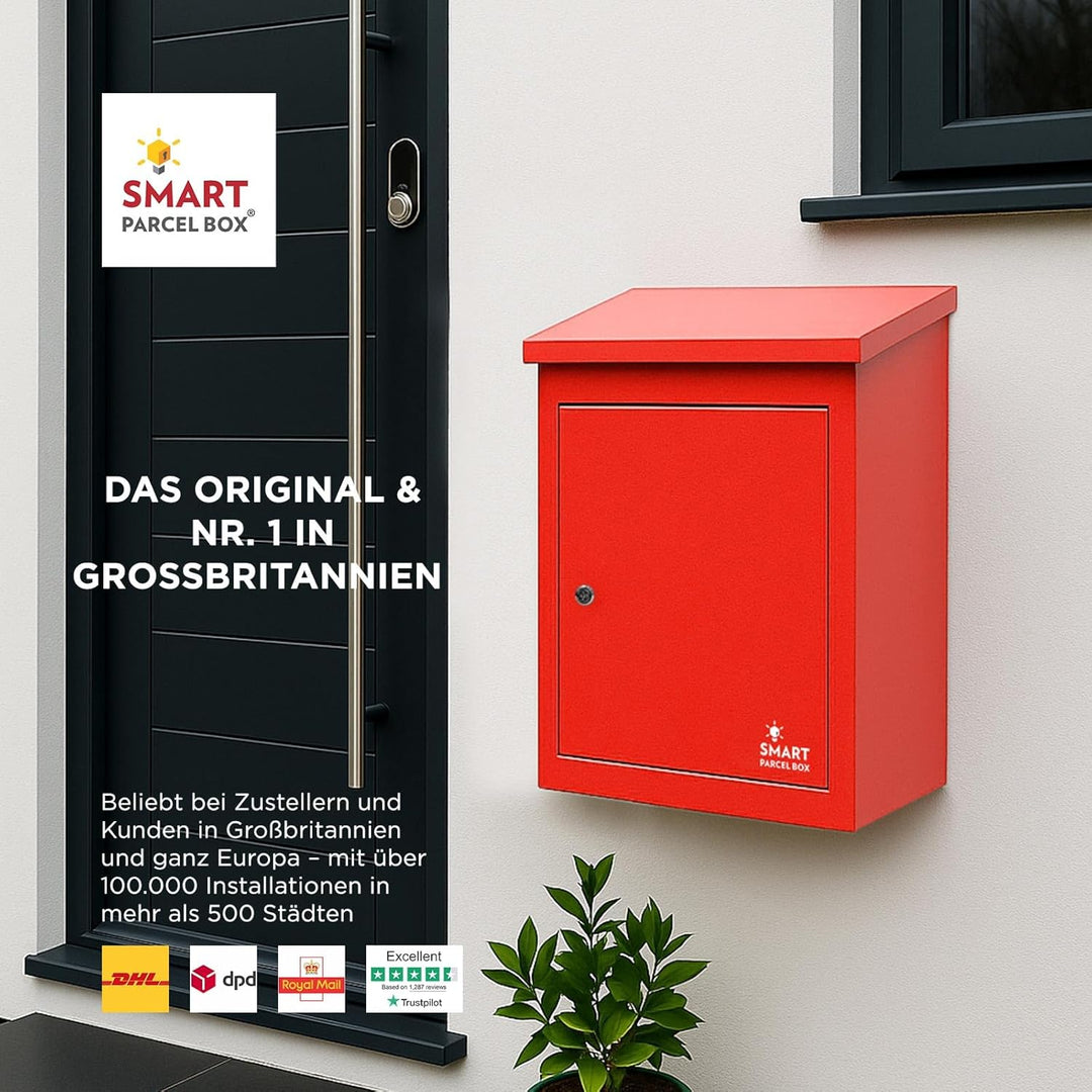 Smart Parcel Box, mittelgrosser Paketbriefkasten mit Paketfach und Briefkasten, sicherer Paketkasten