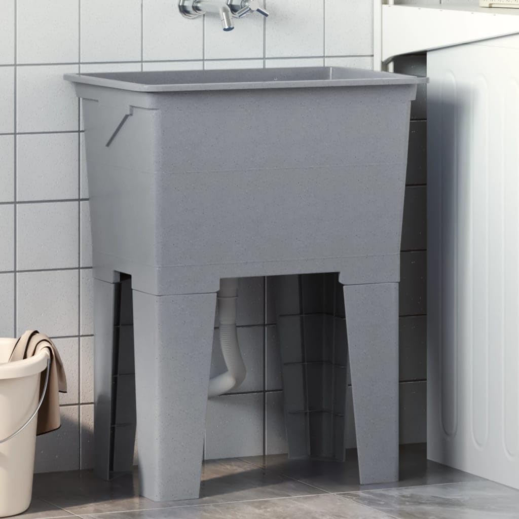 vidaXL Wäschekanne, Waschbecken mit Waschbrett, Waschbecken für Keller Waschküche Garage Geschäft, F