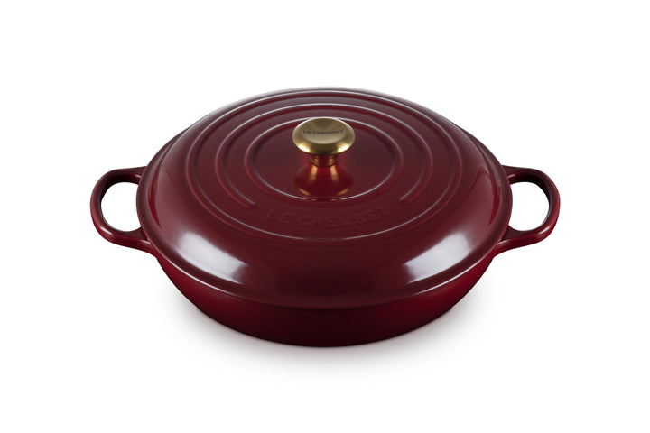 Le Creuset Signature Gusseisen Gourmet-Profitopf, Rund, Ø 30 cm, 3,5 l, Für alle Herdarten inkl; ind