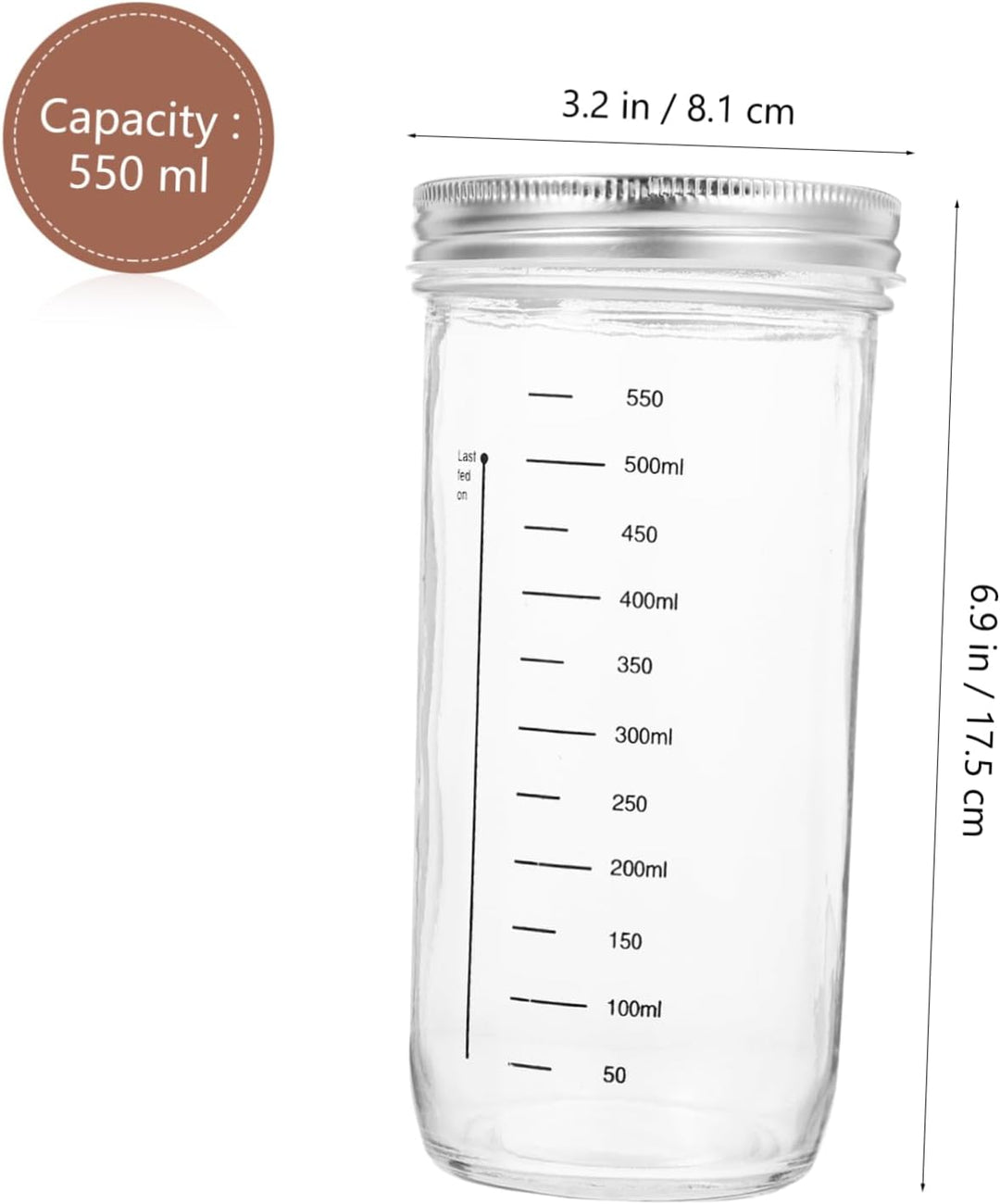 Alipis 650ml Glas Sauerteigstarterglas mit Silikon und Aluminiumdeckel Dichtleistung und Leicht zu R