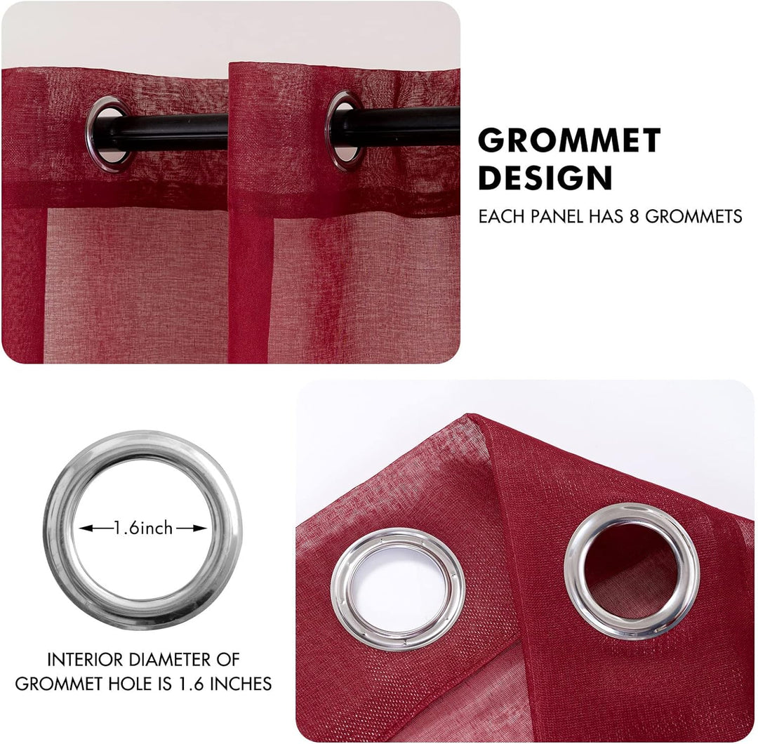 MIULEE Sheer Voile Vorhang Weihnachtsdeko mit Ösen Transparente Optik Gardine Ösenvorhang Ösenschal