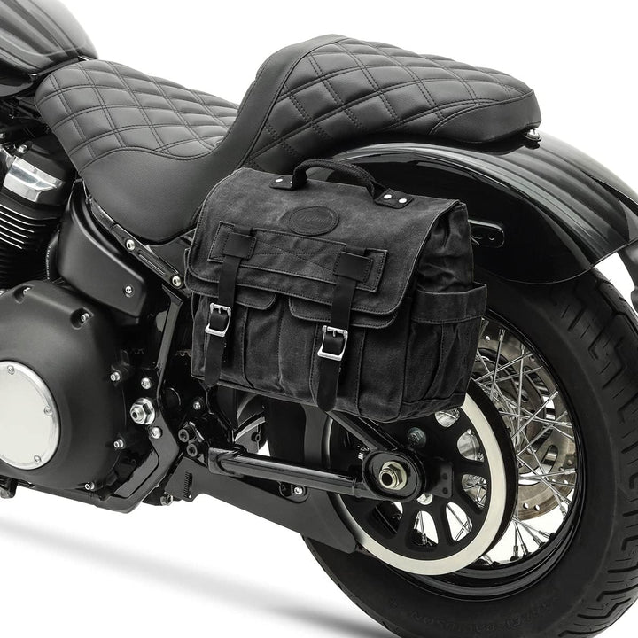 Motorrad Satteltasche Canvas mit Innentasche CV1 Seitentasche schwarz