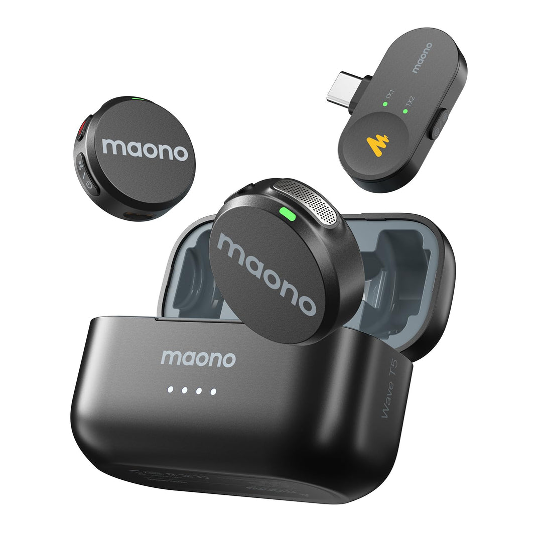 MAONO Wireless Lavalier Mikrofon für iphone 15/16, Android (USB-C Plug) - Handy Mikrofon mit 48kHz/2