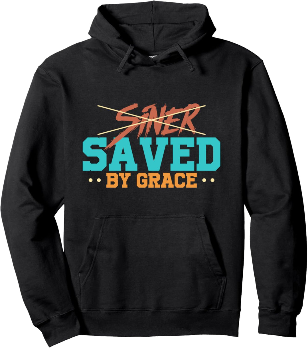 Durch Gnade gerettet Christliches Religiöses Zitat Pullover Hoodie