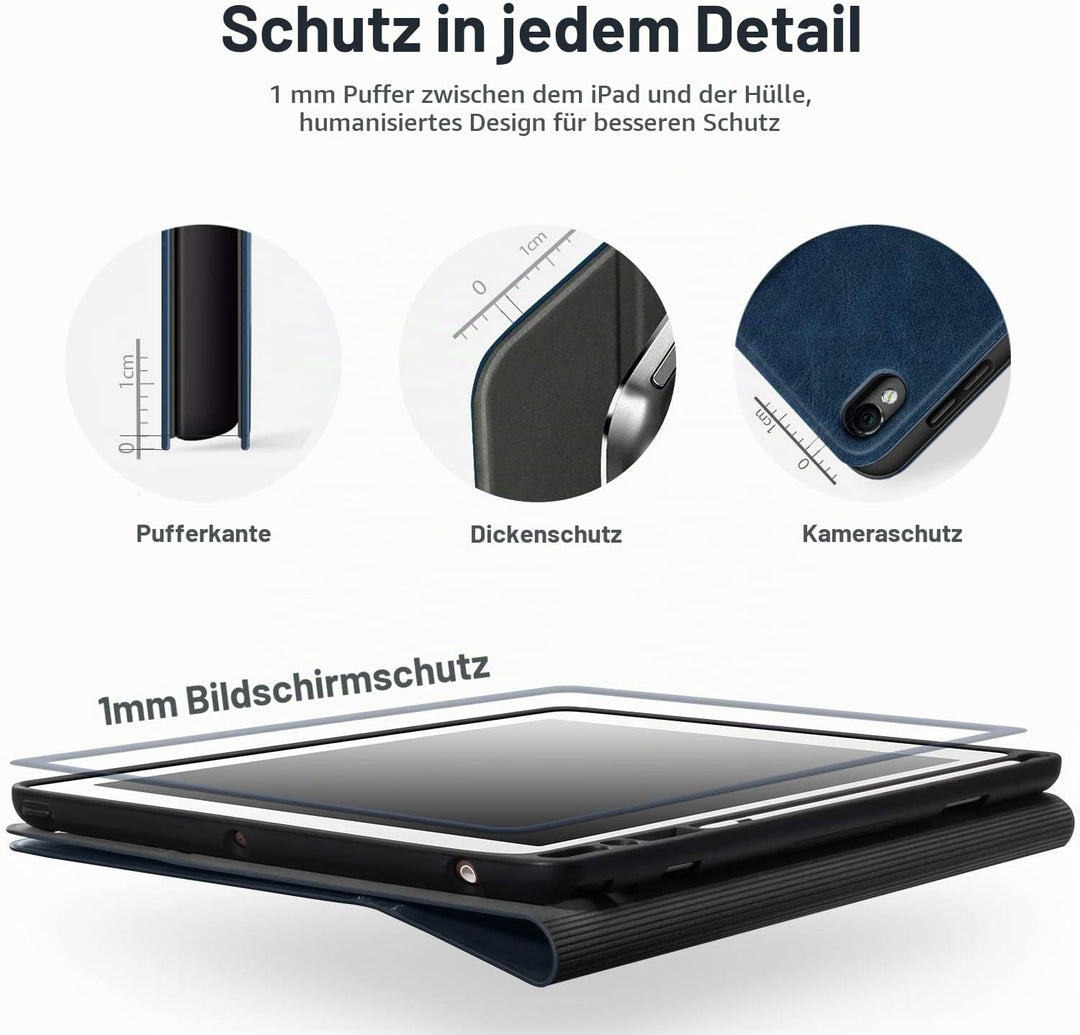 Antbox Hülle für iPad Air 3 2019 10.5 Zoll/iPad Pro 10.5 2017 mit Apple Pencil Halter Auto Schlaf/Wa