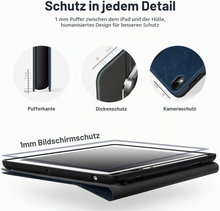 Antbox Hülle für iPad Air 3 2019 10.5 Zoll/iPad Pro 10.5 2017 mit Apple Pencil Halter Auto Schlaf/Wa
