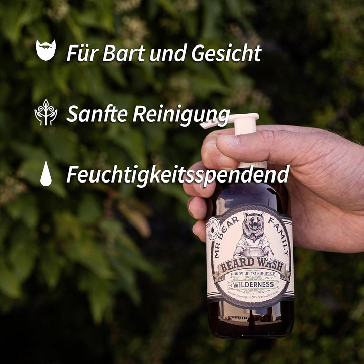 Mr Bear Family Natürliches Bartshampoo für Männer 250ml - Wilderness - mehr Feuchtigkeit für einen v