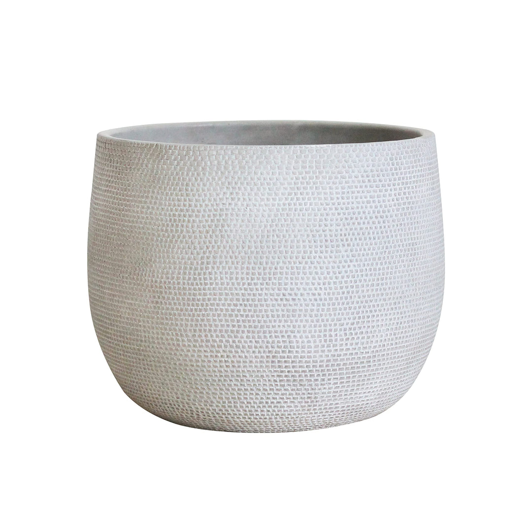 Olly &amp; Rose Barcelona Keramik-Blumentopf, gross, 25 cm, cremefarbene graue Blumentöpfe – Pflanztöpfe
