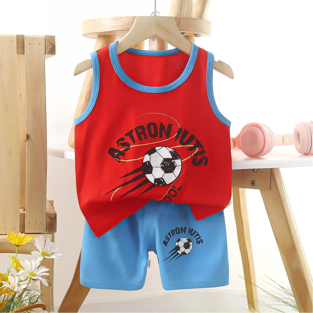 8er Pack Baby Kinder Outfit Set, Ärmelloses Baumwoll Weste + Shorts, Cartoon Print Jungen Mädchen 3