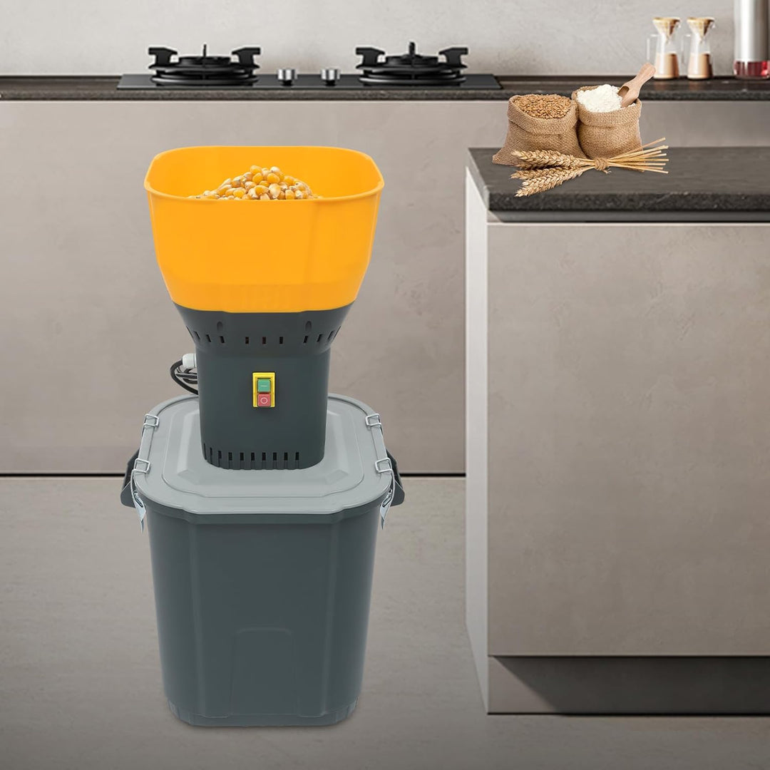Elektrische Getreidemühle 1300W Schrotmühle 45L Futtermühle Orange | Kupfermotor mit 19000 U/Min, 5