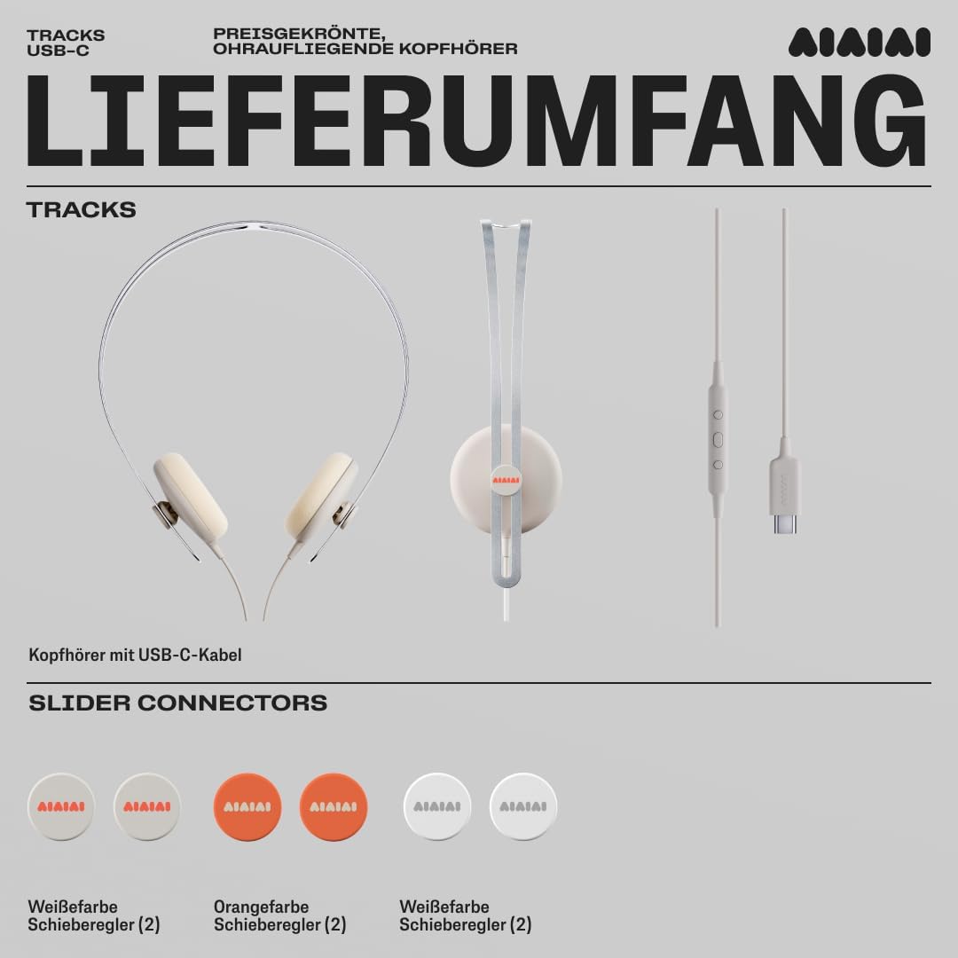 AIAIAI Tracks USB-C Supra-Aurale Kopfhörer – Preisgekröntes Design, Full-Range-Sound, 3-Tasten-Fernb